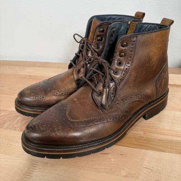Johnston & Murphy XC Flex Brown Leather Wingtip Boots Men’s Size 9 main image 4